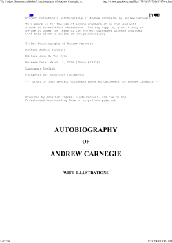 Autobiography of Andrew Carnegie