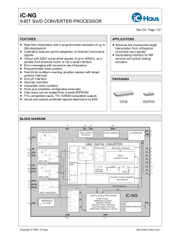 iC-NG 8-Bit Sin/D Converter-Processor - iC-Haus