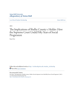 The Implications of Shelby County v. Holder: How the Supreme