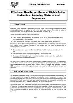 Efficacy Guideline 303 - Effects on Non