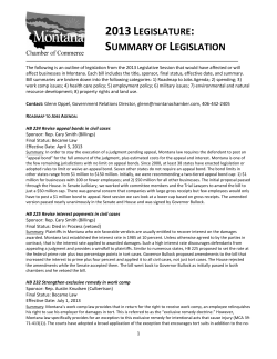summary of legislation - Montana Chamber of Commerce