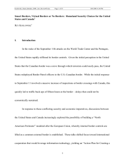 Smart Borders, Virtual Borders or No Borders