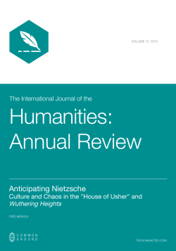 Humanities: Annual Review - The International Journal of the