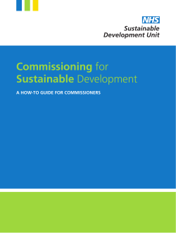 Commissioning for Sustainable Development