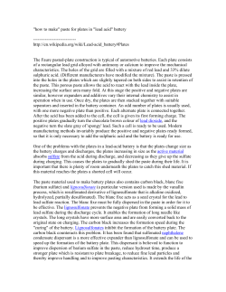 how to make paste for plates in lead acid battery