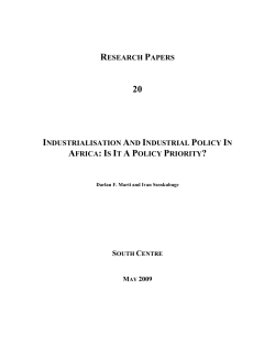 Industrial Policy In Africa