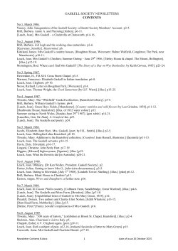 gaskell society newsletters contents