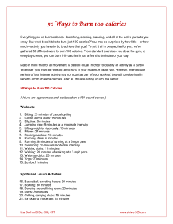 50 Ways to Burn 100 calories
