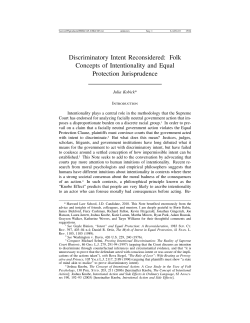 Discriminatory Intent Reconsidered - Harvard Civil Rights