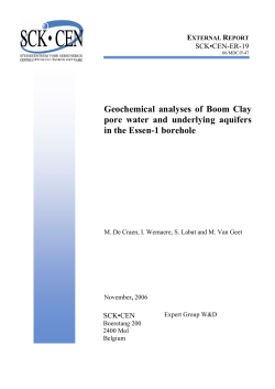 Geochemical analyses of Boom Clay pore water and - SCK-CEN