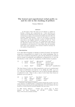The lexical and superlexical verbal prefix iz- and its role