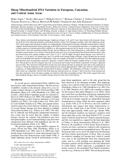 Sheep Mitochondrial DNA Variation in European