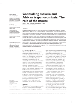 Controlling malaria and African trypanosomiasis: The role of the