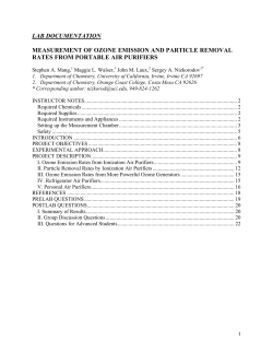 Measurement of Ozone Emission and Particle Removal Rates from
