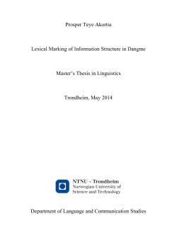 Prosper Teye Akortia Lexical Marking of Information