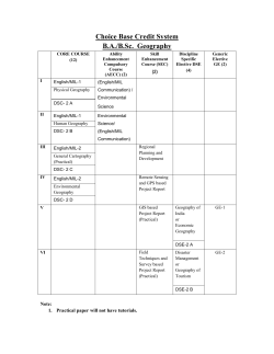 Choice Base Credit System BA/B.Sc. Geography