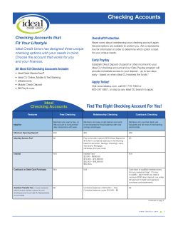 Checking Accounts - Ideal Credit Union