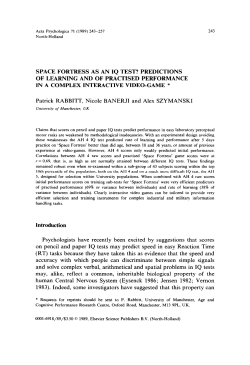 space fortress as an IQ test