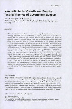 Nonprofit Sector Growth and Density: Testing Theories of