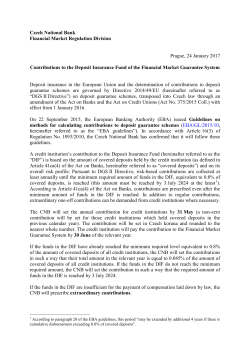 Contributions to the Deposit Insurance Fund of the Financial Market