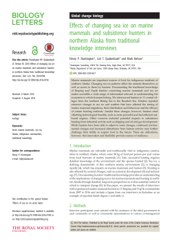 Effects of changing sea ice on marine mammals and subsistence