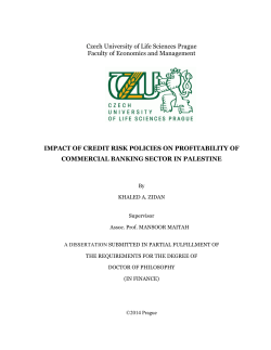 Czech University of Life Sciences Prague Faculty of Economics and