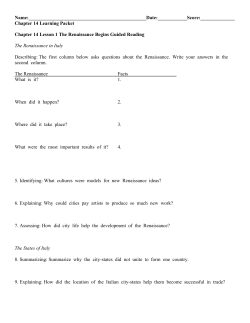 Chapter 14 Learning Packet Chapter 14