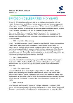 Press backgrounder - Ericsson (www.ericsson.com)