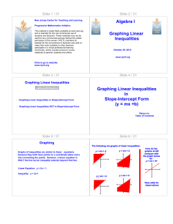 Graphing Linear Inequalities Algebra I Graphing Linear Inequalities