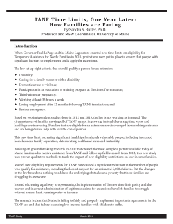 TANF Time Limits, One Year Later