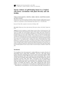 Species richness of gall-forming insects in a tropical rain forest