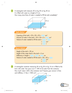 2 A rectangular tank measures 30 cm by 20 cm by