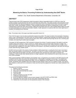 Preventing Problems by Understanding How SAS Works