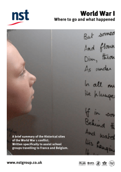 A WW1 guide for School groups