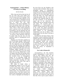 Namaqualand &ndash; A Short History of Nearly