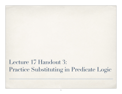 Lecture 17 Handout 3: Practice Substituting in Predicate Logic