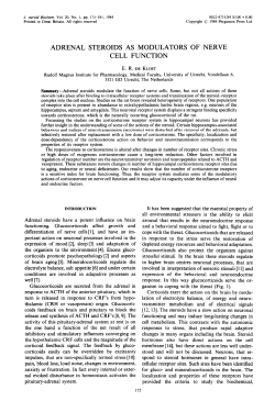 adrenal steroids as modulators of nerve cell function