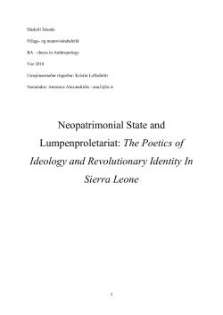 Neopatrimonial State and Lumpenproletariat: The