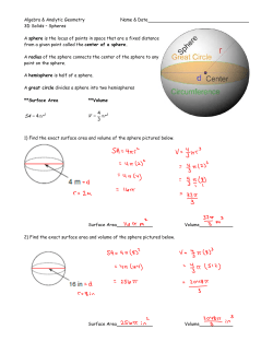 SA r &pi; 4 3 V r &pi; =
