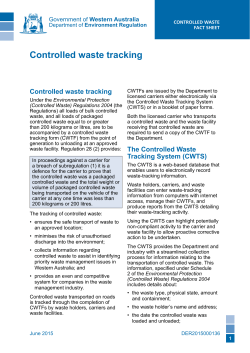 Controlled waste tracking Controlled waste tracking