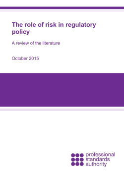 The role of risk in regulatory policy