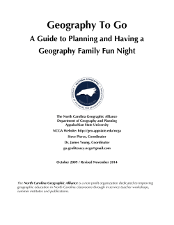 Geography To Go - Department of Geography and Planning