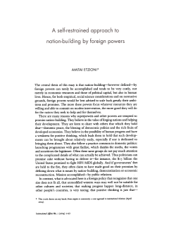 A Self-Restrained Approach to Nation