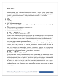 Q. What is AIDS? - Uttarakhand Association for Positive People