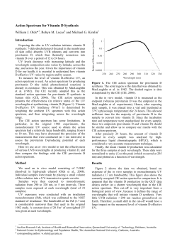 Action Spectrum for Vitamin D Synthesis