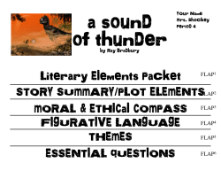 Literary Elements Packet STORY SUMMARY/PLOT ELEMENTS