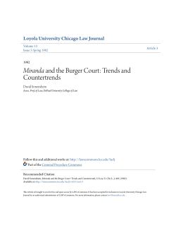 Miranda and the Burger Court: Trends and