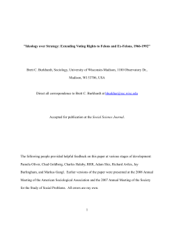 "Ideology over Strategy: Extending Voting Rights to Felons and Ex
