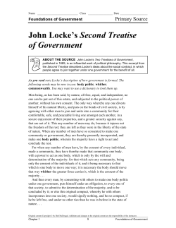John Locke`s Second Treatise of Government