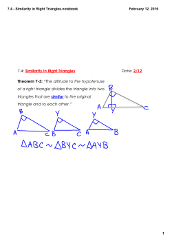 7.4 - Similarity in Right Triangles.notebook